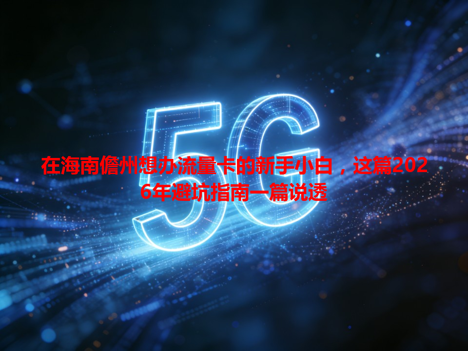 在海南儋州想办流量卡的新手小白，这篇2026年避坑指南一篇说透