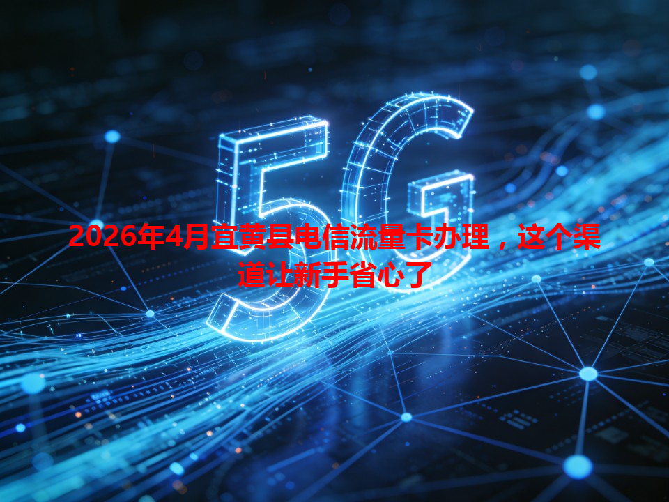2026年4月宜黄县电信流量卡办理，这个渠道让新手省心了