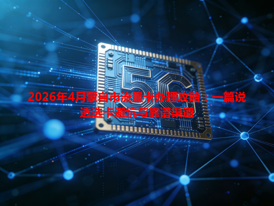 2026年4月蒙自市流量卡办理攻略：一篇说透选卡避坑与靠谱渠道