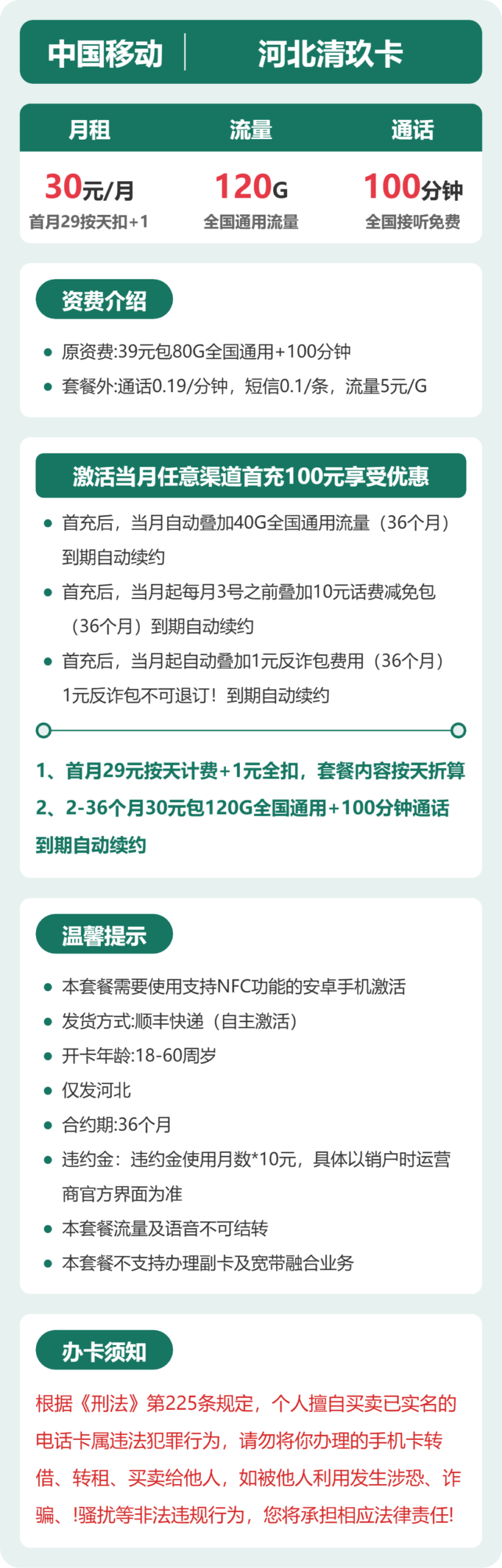 移动河北清玖卡详情