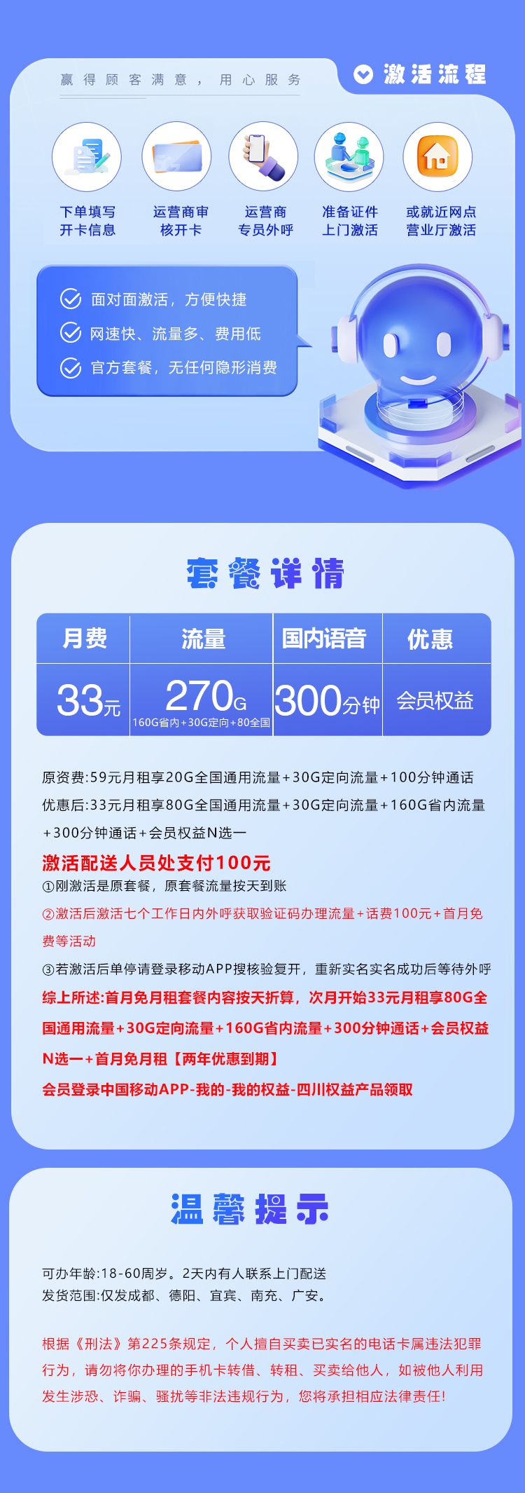 移动四川专属卡③详情