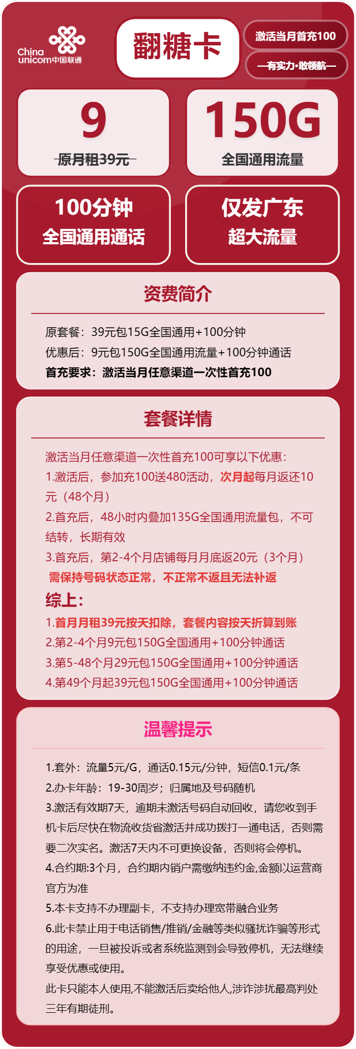 联通翻糖卡详情