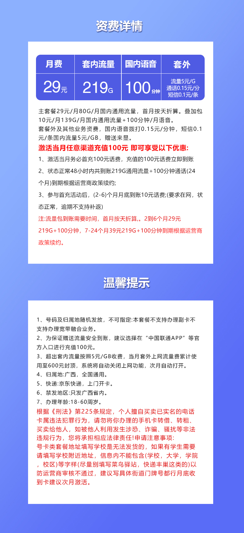 联通飞文卡详情