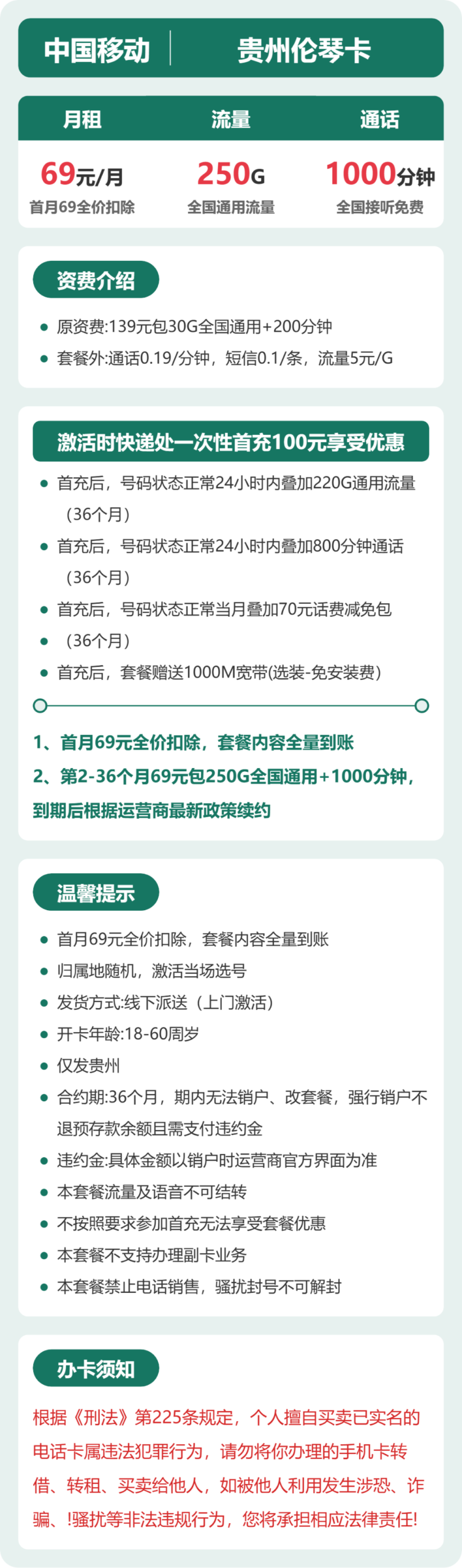 移动贵州伦琴卡详情