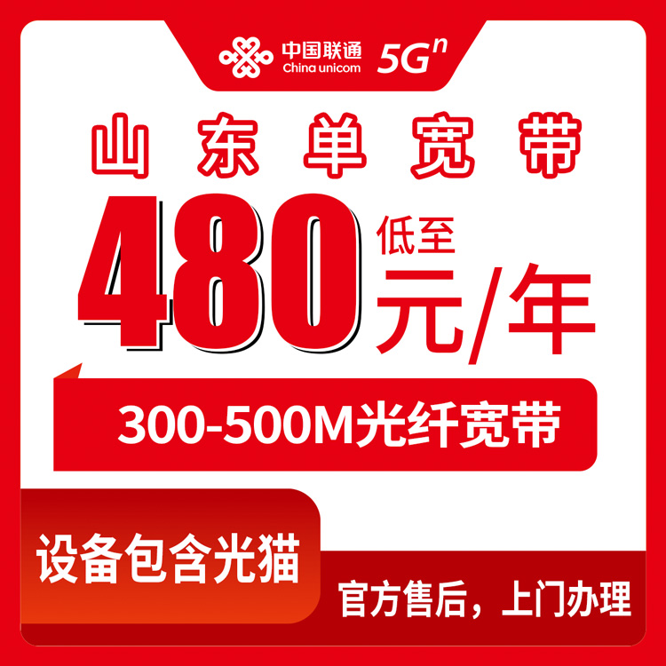 2026年8月上旬山东省济南市联通单宽带480元起包年，300M和500M到底选哪个更划算
