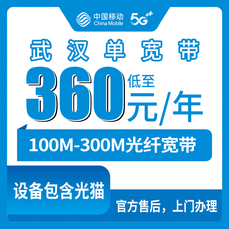 2026年8月中旬武汉青山区移动宽带360元一年和560元两年怎么选？100M和300M单宽带实测分享
