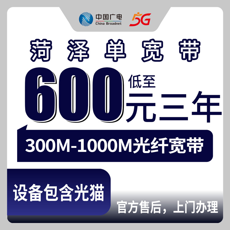 2026年8月上旬山东菏泽成武县广电宽带600元包三年值不值？300M/500M/1000M三个档位实打实给你算笔账