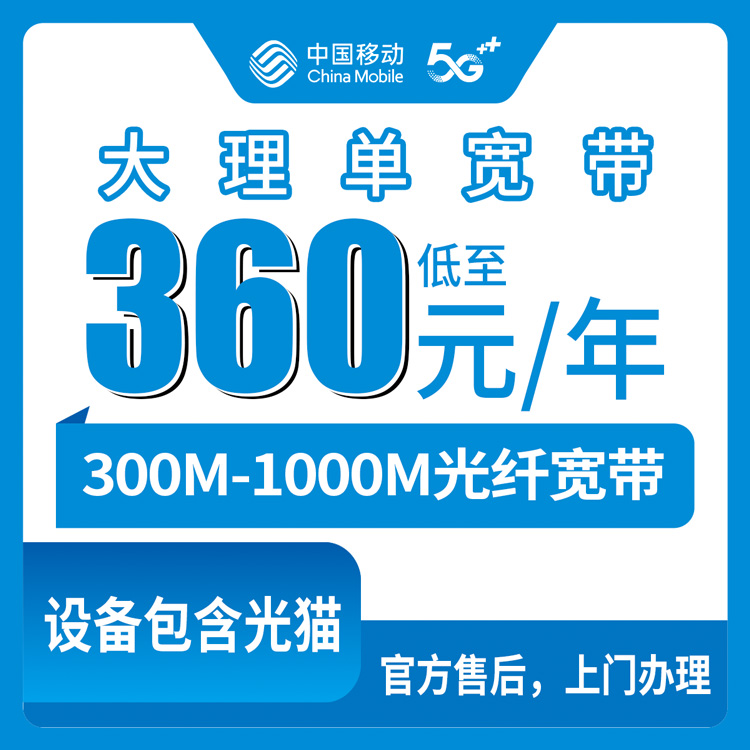 2026年8月下旬云南省大理永平县新装移动宽带怎么选？300M到1000M包年套餐实测分享，资费透明不踩坑