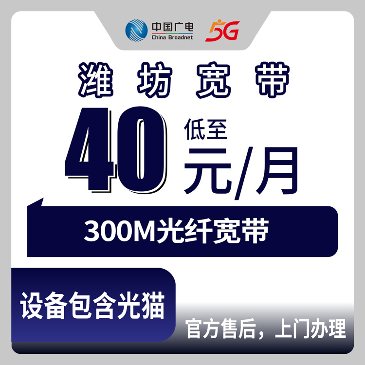 2026年8月下旬潍坊寒亭区广电宽带300M线上办理，40元月租到底行不行？