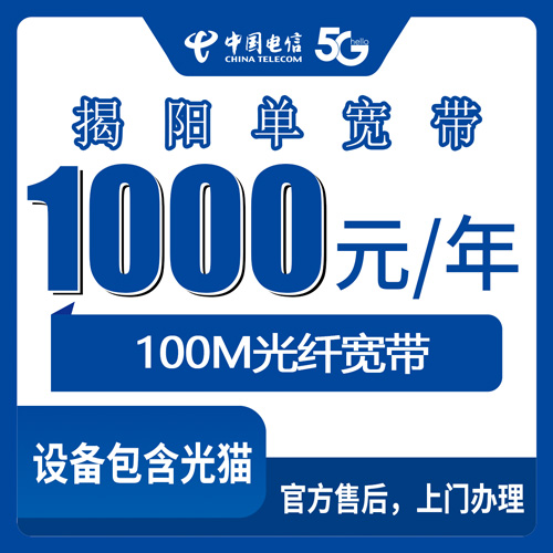 2026年10月下旬广东省揭阳揭西县电信单宽带1000元包年100M实测分享