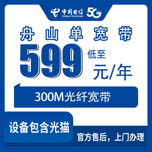2026年10月下旬浙江省舟山嵊泗县电信单宽带599包年300M资费实查，海岛乡镇上门安装那些事