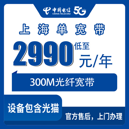 2026年10月下旬上海市浦东新区电信300M单宽带2990元包年，装之前我把该问的都问了一遍